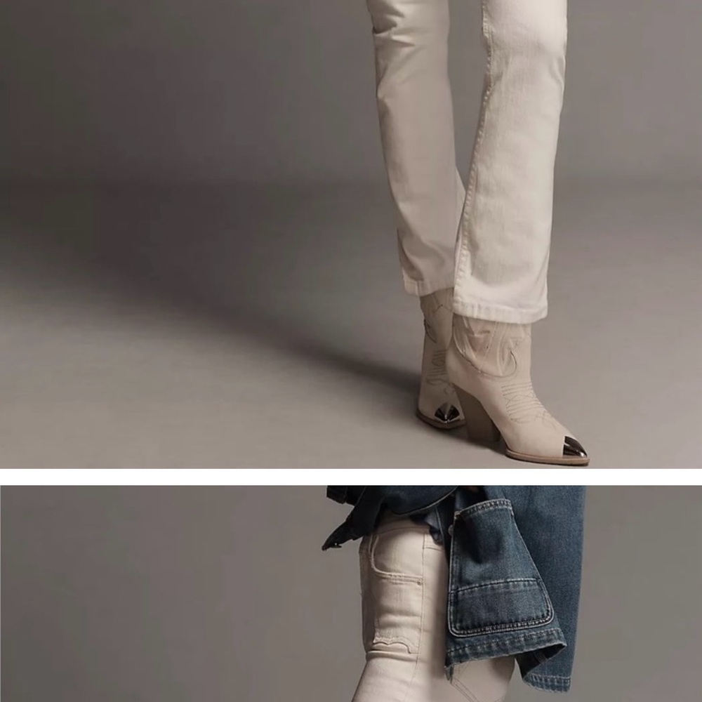 MOTHER Women's Straight Leg Jeans in Cream - Picture 10 of 13